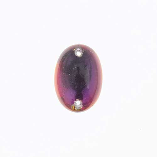 Glass - 13x18mm - 2 Hole Flatback Oval Cabochon - Volcano (6pcs)