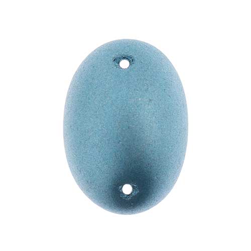 Glass - 18x25mm - 2 Hole Flatback Oval Cabochon - Sky Blue Pearl (6pcs)