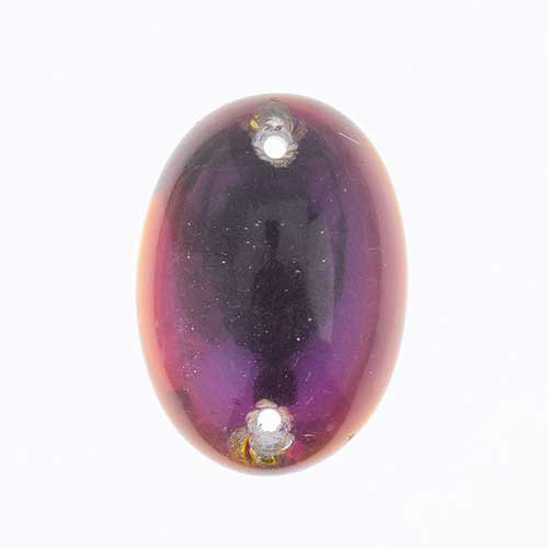 Glass - 18x25mm - 2 Hole Flatback Oval Cabochon - Volcano (6pcs)
