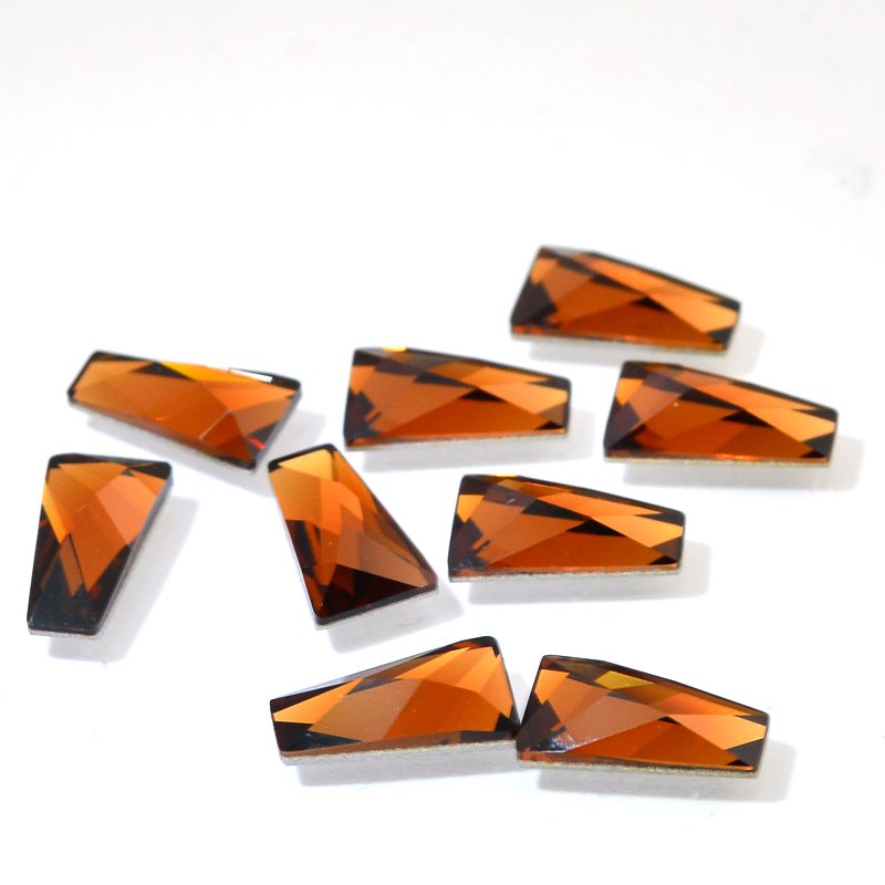 Swarovski Rhinestones - 7x12mm Wing Flat Back (2770) - Smoked Topaz
