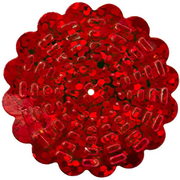 Sequins Flower - 30mm - Hologram Red (Pack)