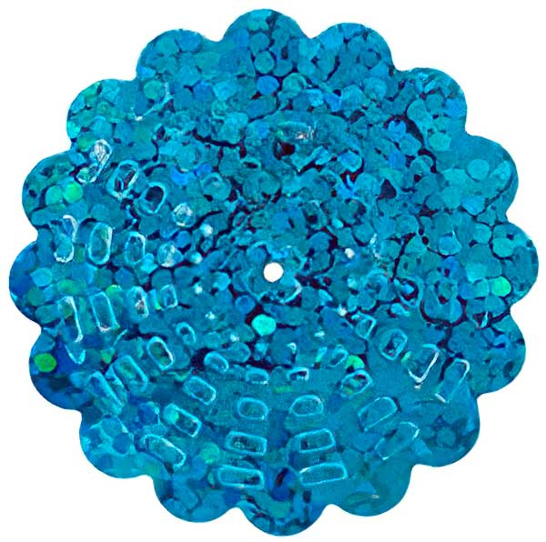 Sequins Flower - 30mm - Hologram Aqua (Pack)