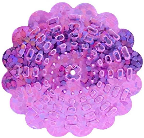 Sequins Flower - 30mm - Hologram Pink (Pack)
