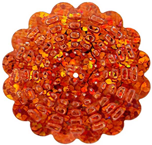 Sequins Flower - 30mm - Hologram Orange (Pack)