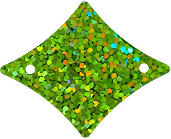 Sequins Diamond - 30mm - Hologram Lime Green (Pack)