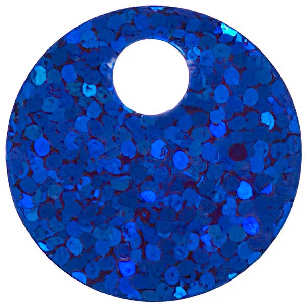 Sequins Round Large Hole Spangle - 20mm - Hologram Royal Blue (Pack)