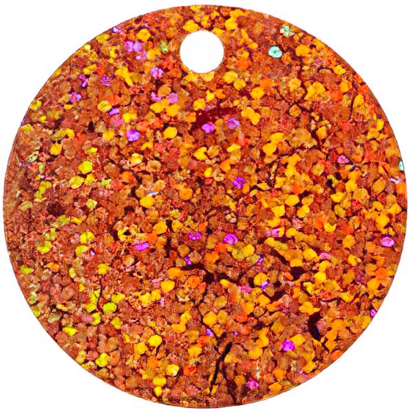 Sequins Round Large Hole Spangle - 40mm - Hologram Orange (Pack)