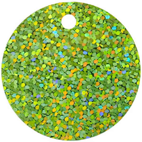 Sequins Round Large Hole Spangle - 40mm - Hologram Lime Green (Pack)