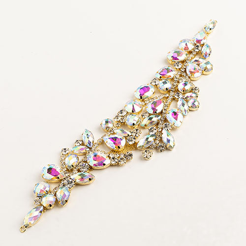 Fashion Embellishment - 22cm Crystal Motifs Fancy - Crystal AB - Gold