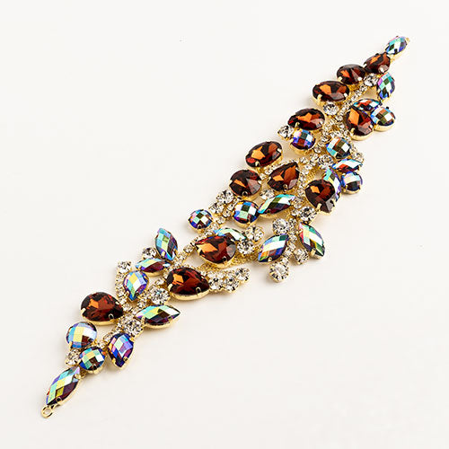 Fashion Embellishment - 22cm Crystal Motifs Fancy - Topaz AB - Gold
