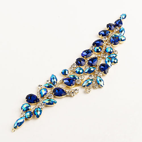 Fashion Embellishment - 22cm Crystal Motifs Fancy 22cm - Blue AB - Gold