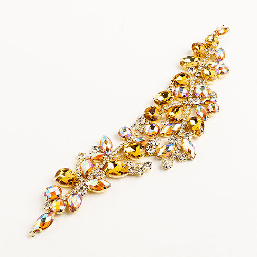 Fashion Embellishment - 22cm Crystal Motifs Fancy - Yellow AB - Gold