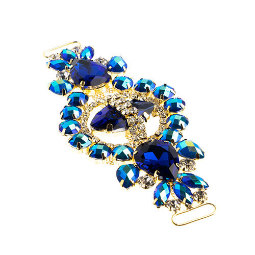 Fashion Embellishment - 13.5x5.7cm Crystal Motif Cosmos - Blue AB - Gold