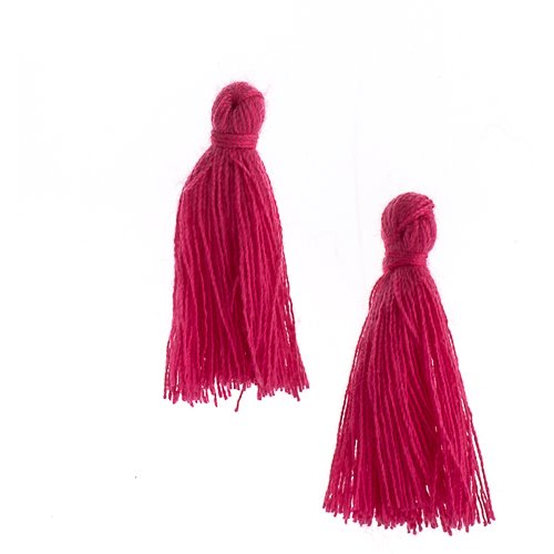 Components - 1in Cotton Tassels - Fuchsia (Pack of 20)