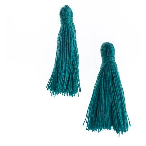 Components - 1in Cotton Tassels - Teal (Pack of 20)
