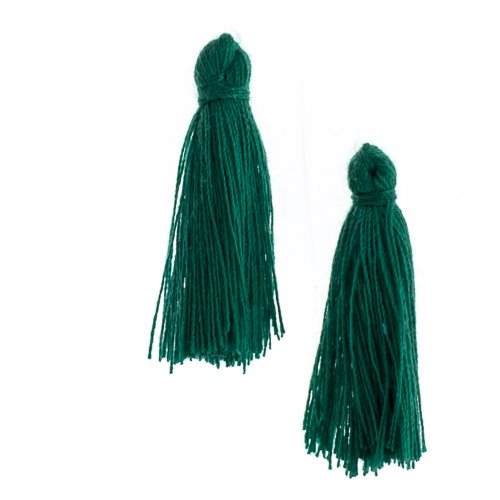 Components - 1in Cotton Tassels - Emerald (Pack of 20)