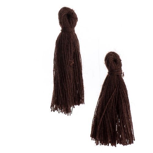 Components - 1in Cotton Tassels - Dark Brown (Pack of 20)