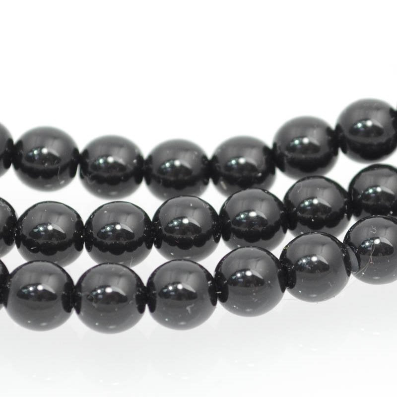 Glass Pearls - 6mm - Round - Black (strand 30)