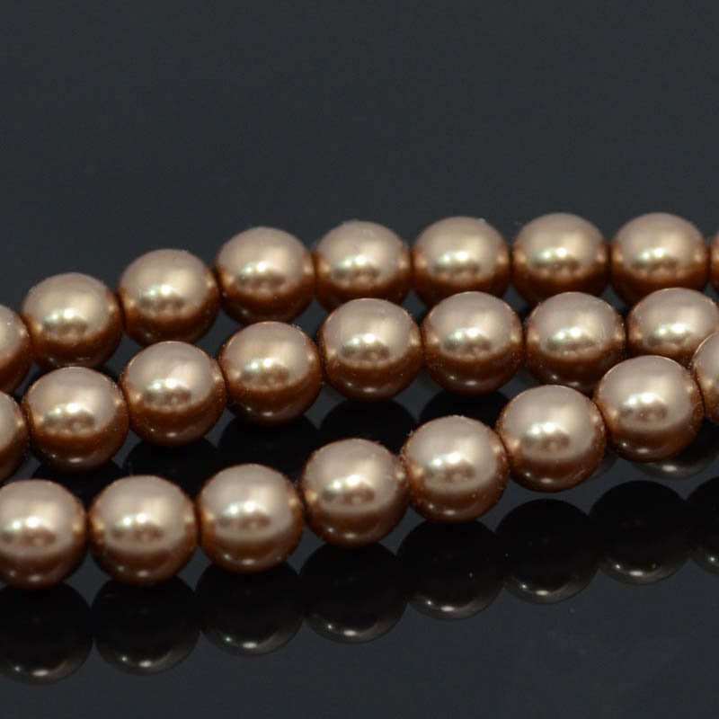 Glass Pearls - 6mm - Round - Bronze (strand 30)