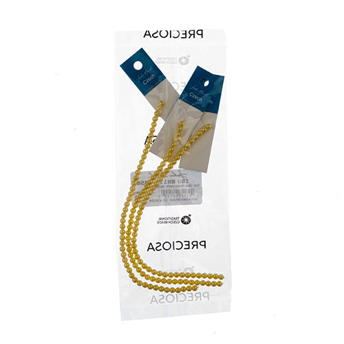 Glass Pearls - 4mm - Round - Iridescent Yellow (Strand 45)