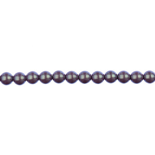 Glass Pearls - 4mm - Round - Iridescent Lavender (Strand 45)