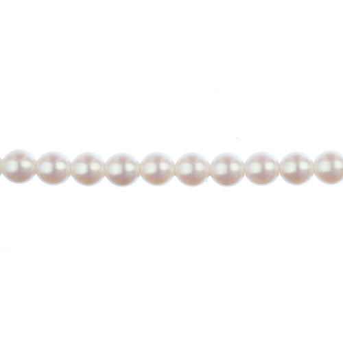 Glass Pearls - 6mm - Round - Iridescent White (Strand 30)
