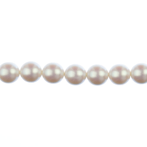 Glass Pearls - 12mm - Round - Iridescent White (Strand 15)