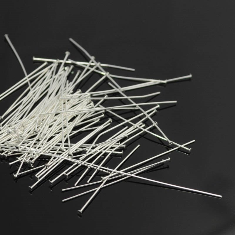 Headpins - 1.5in / 22ga Flat Head - Bright Silver (500)