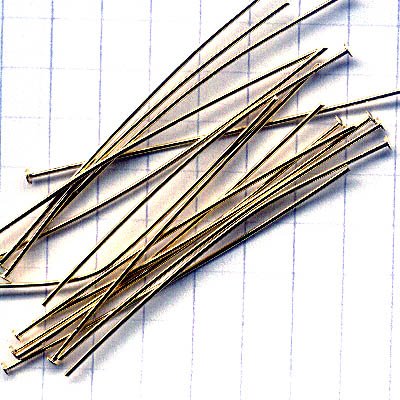 Headpins - 2in / 22ga Flat Head - Goldplated (500)