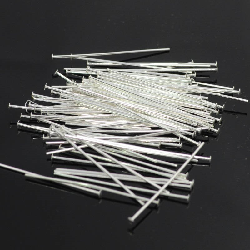 Headpins - 1.5in / 20ga Flat Head - Bright Silver (100)