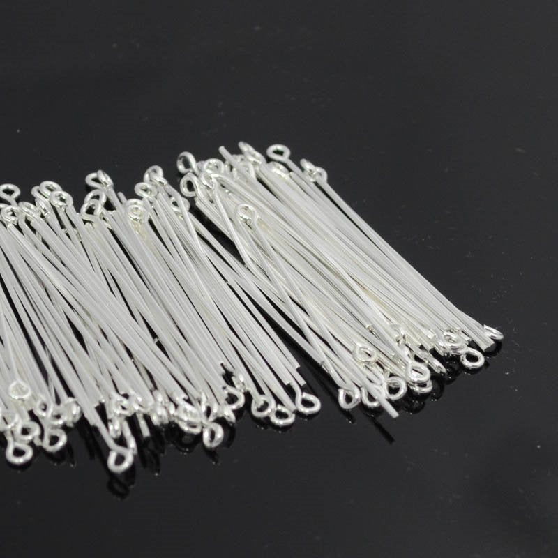 EYEpins - 1.5in / 20ga - Bright Silver (100)
