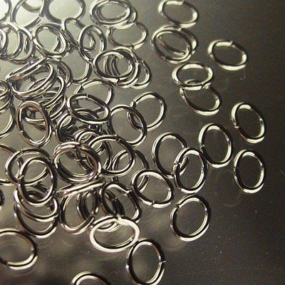 Jump Rings Oval - Open - 4x5mm - Gunmetal (100)