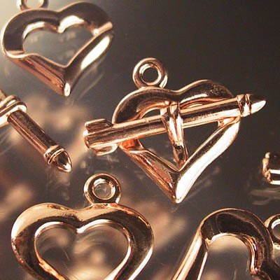 Toggle Clasp - Shot throught the Heart - Bright Copper