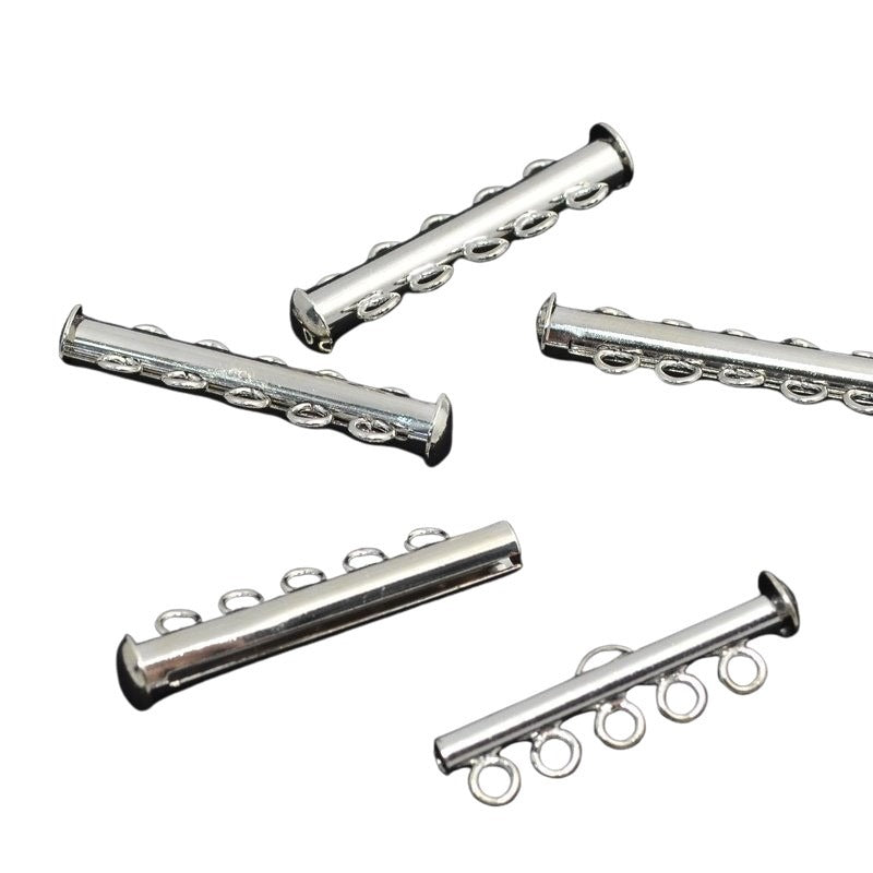 Clasp - 5-Strand - Slide Tube - Nickel Coloured