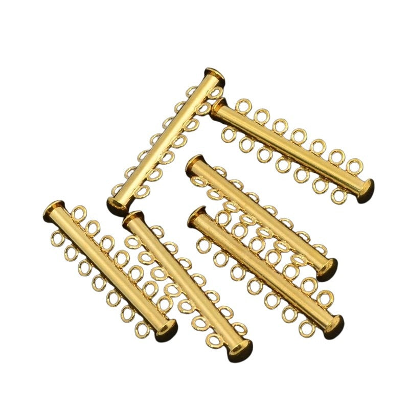 Clasp - 7-Strand - Slide Tube - Gold Plated