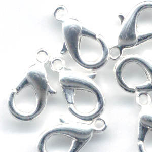 Lobster Clasp - 12mm - Bright Silvertone