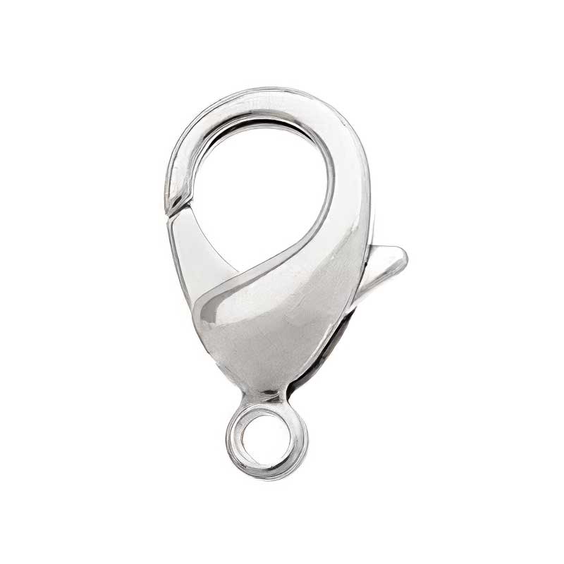 Lobster Clasp - 15mm - Bright Rhodium