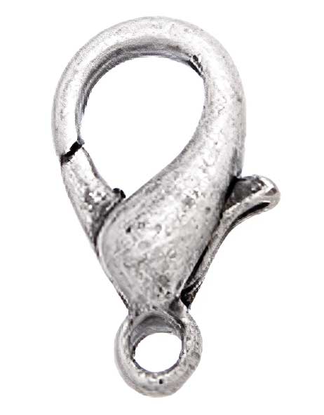 Lobster Clasp - 12mm - Antiqued Silver