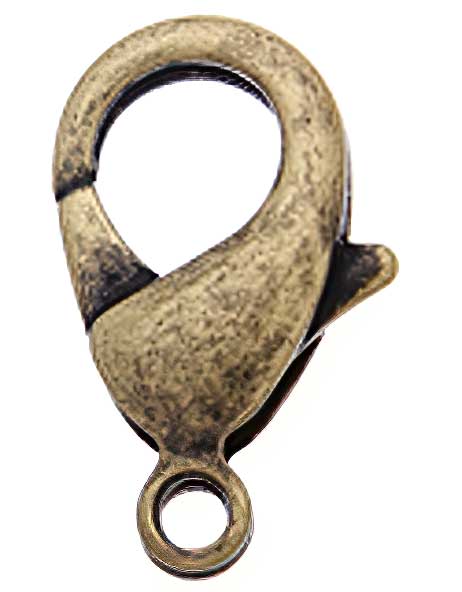 Lobster Clasp - 10mm - Antiqued Gold
