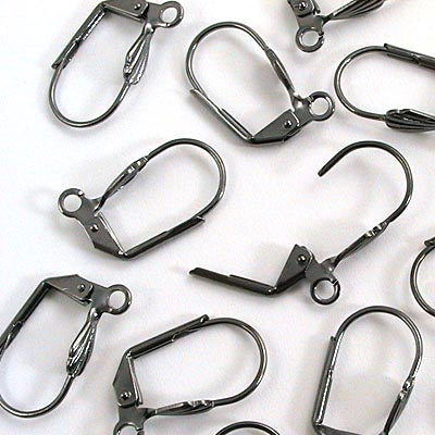 Earring - Deco Fan Leverback - Gunmetal (25 Pairs)