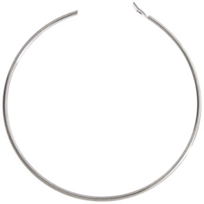 Earring - 1in - Plain Hoops - Silvertone (5 pairs)