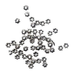 Metal Bead - Daisy Spacer Cap - Antique Pewter (100)