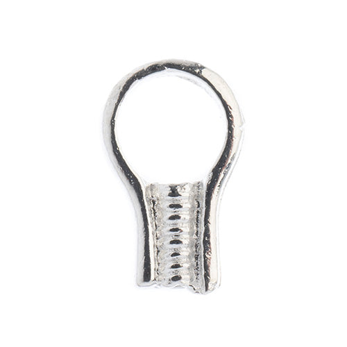 EZ-Crimp End - 5mm with Single Loop - Bright Silver (Large pack)