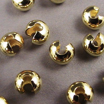 Crimp Bead Covers Smooth - 4mm - Goldplated (100)