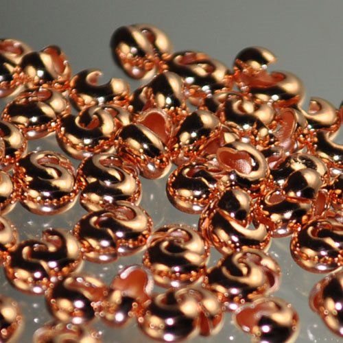 Crimp Bead Covers Smooth - 4mm - Bright Copper (100)