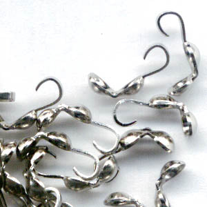 Clamshell Bead Ends -   - Silvertone (100)