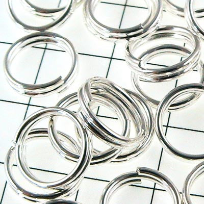 Split Rings  - 7mm - Bright Silvertone (10)