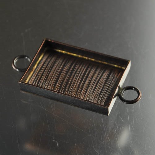 Findings - 22x31mm - Rectangle Bezel Link - Antique Copper