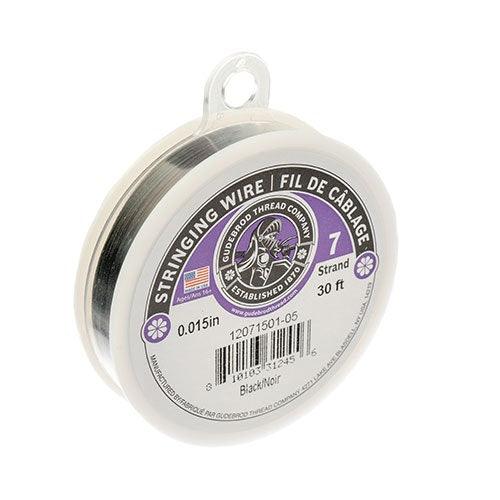 Gudebrod 0.015in 7 Strand   Black 100ft