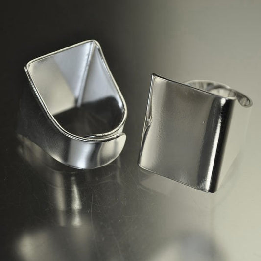 Findings - Flat Scarf Ring - Bright Silver